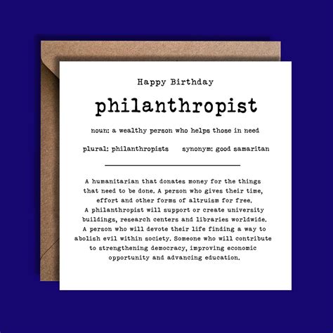 Philanthropist’s birthday .
